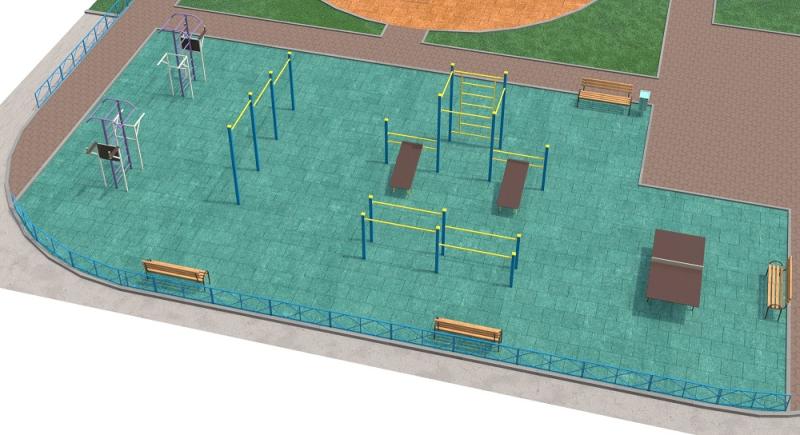 Проект спортивной площадки с столом теннисным в Йошкаре-Оле