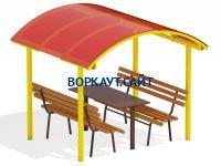 Стол и лавки под навесом МАФ 4005 в Йошкаре-Оле