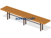 Двухметровая лавочка без спинки 2 м МАФ 1602 в Йошкаре-Оле
