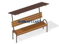 Лавочка под навесом МАФ 1607 в Йошкаре-Оле