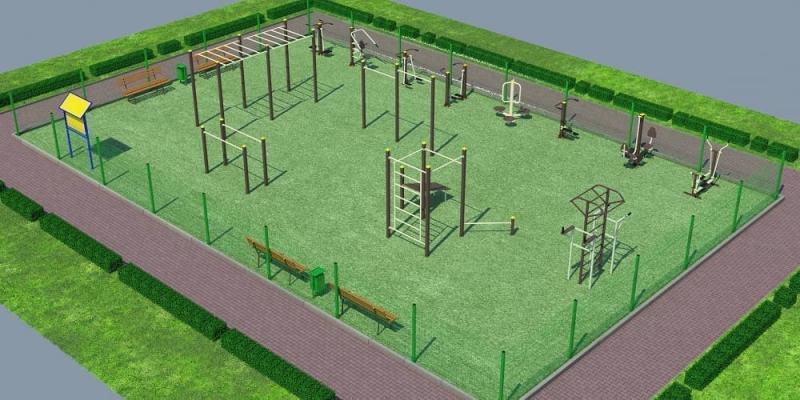 Проект спортивной воркаут площадки с уличными тренажерами - 1467400 рублей в Йошкаре-Оле