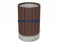 Урна деревянная круглая с бетонным основанием МАФ 1632 в Йошкаре-Оле