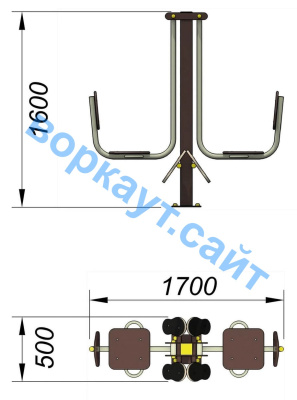 Уличный тренажер "Жим ногами горизонтальный " УТ 003 в Йошкаре-Оле