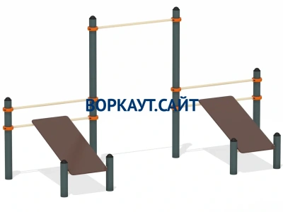 Воркаут с турником и двойной скамьей для пресса ВС-28 в Йошкаре-Оле