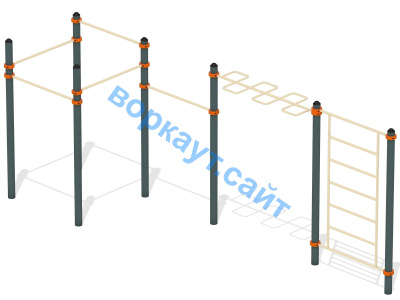 Воркаут турники с шведской стенкой и рукоходом  ВС-21 в Йошкаре-Оле