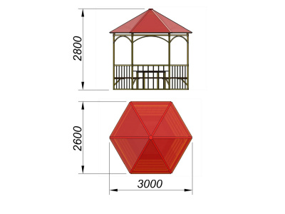 Беседка со столом и лавками МАФ 4121 в Йошкаре-Оле