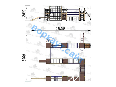 Детский спортивный комплекс Полоса препятствий ДСК 3116 в Йошкаре-Оле
