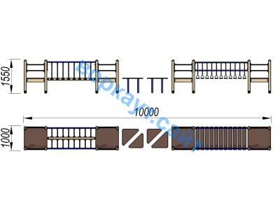 Детский спортивный комплекс Двойной мостик ДСК 3115 в Йошкаре-Оле