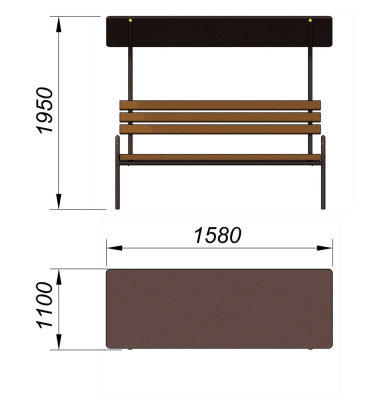 Лавочка под навесом МАФ 1607 в Йошкаре-Оле
