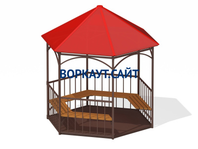 Беседка с лавками и полом МАФ 4122 в Йошкаре-Оле