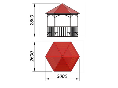 Беседка с лавками и полом МАФ 4122 в Йошкаре-Оле
