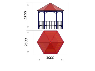 Беседка с лавками МАФ 4120 в Йошкаре-Оле