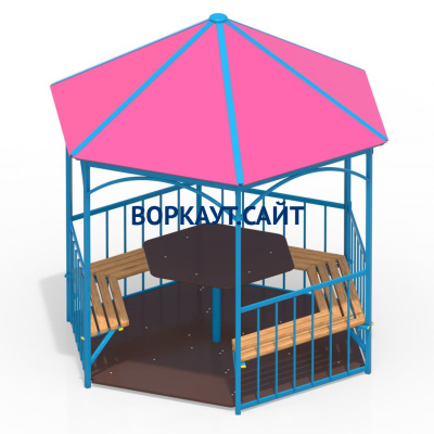 Беседка со столом, лавками и полом МАФ 4123 в Йошкаре-Оле
