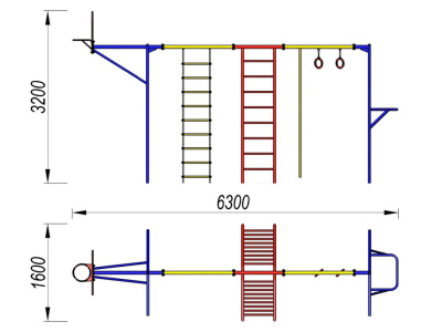 Гимнастический комплекс с баскетбольным щитом МАФ 3001 в Йошкаре-Оле Гимнастический комплекс с баскетбольным щитом МАФ 3001 в Йошкаре-Оле